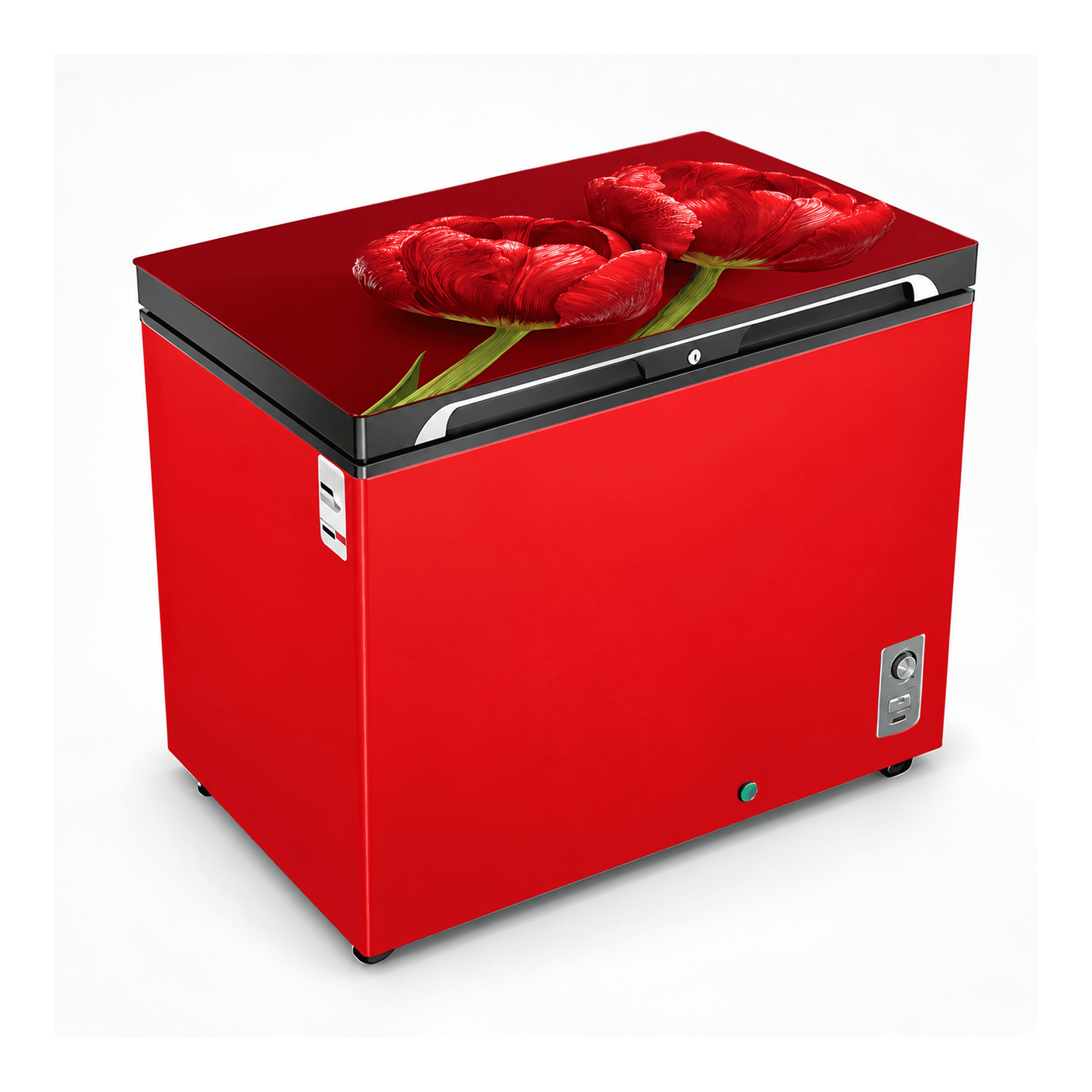 VISION GD Chest Freezer RE-150L Red Double Rose image 1