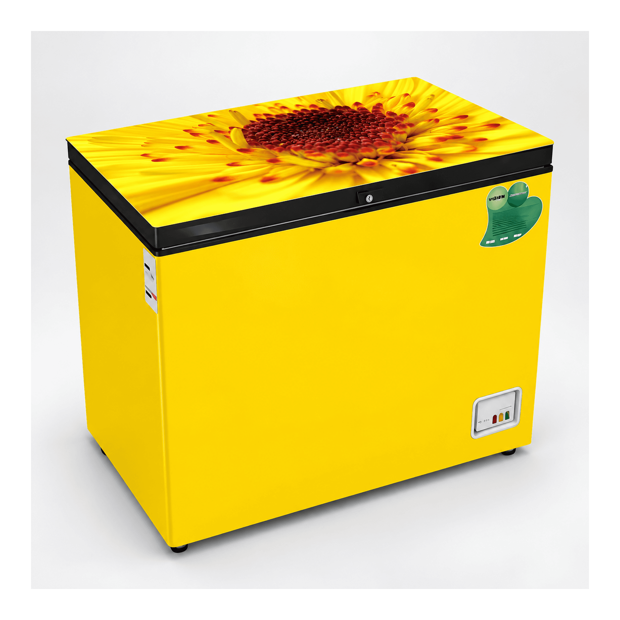 VISION GD Chest Freezer RE-150L Yellow Flower Core image 1