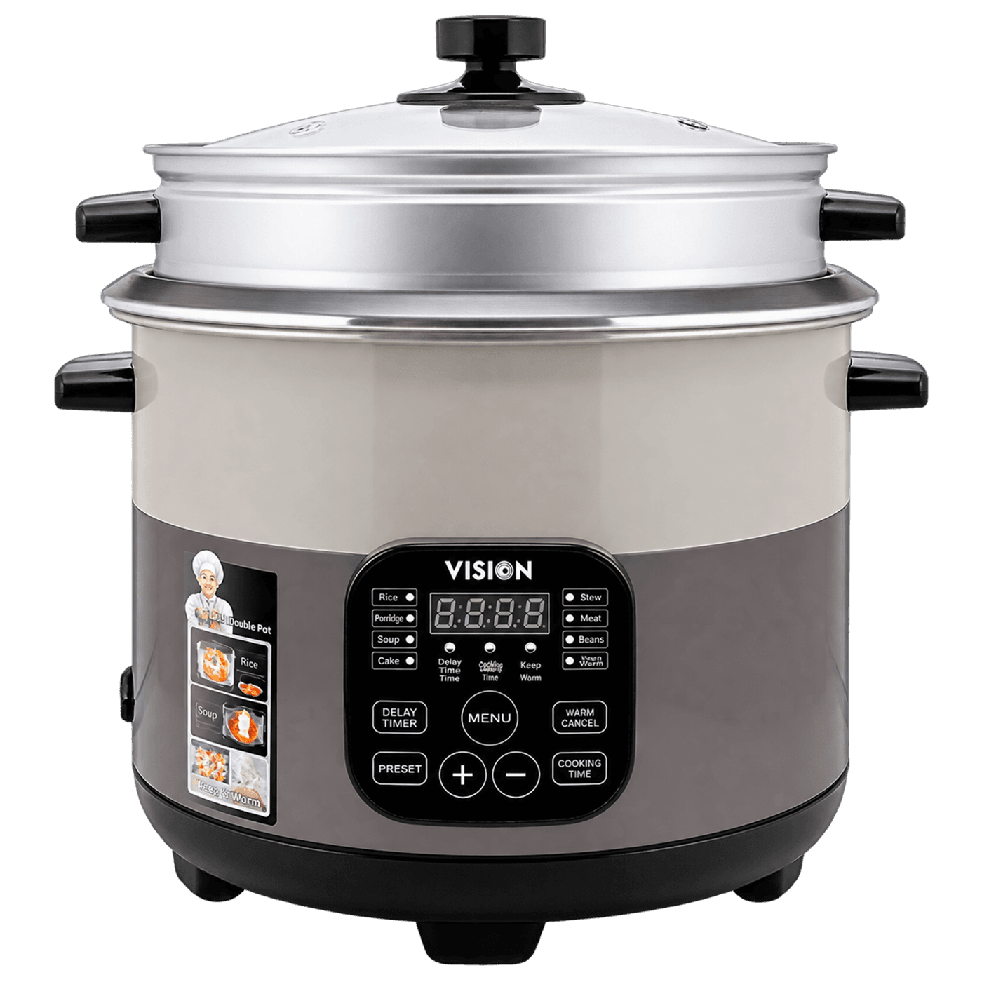 VISION 1100W Multi Cooker 3.0 Liter MC Double Pot Stainless Steel image 1