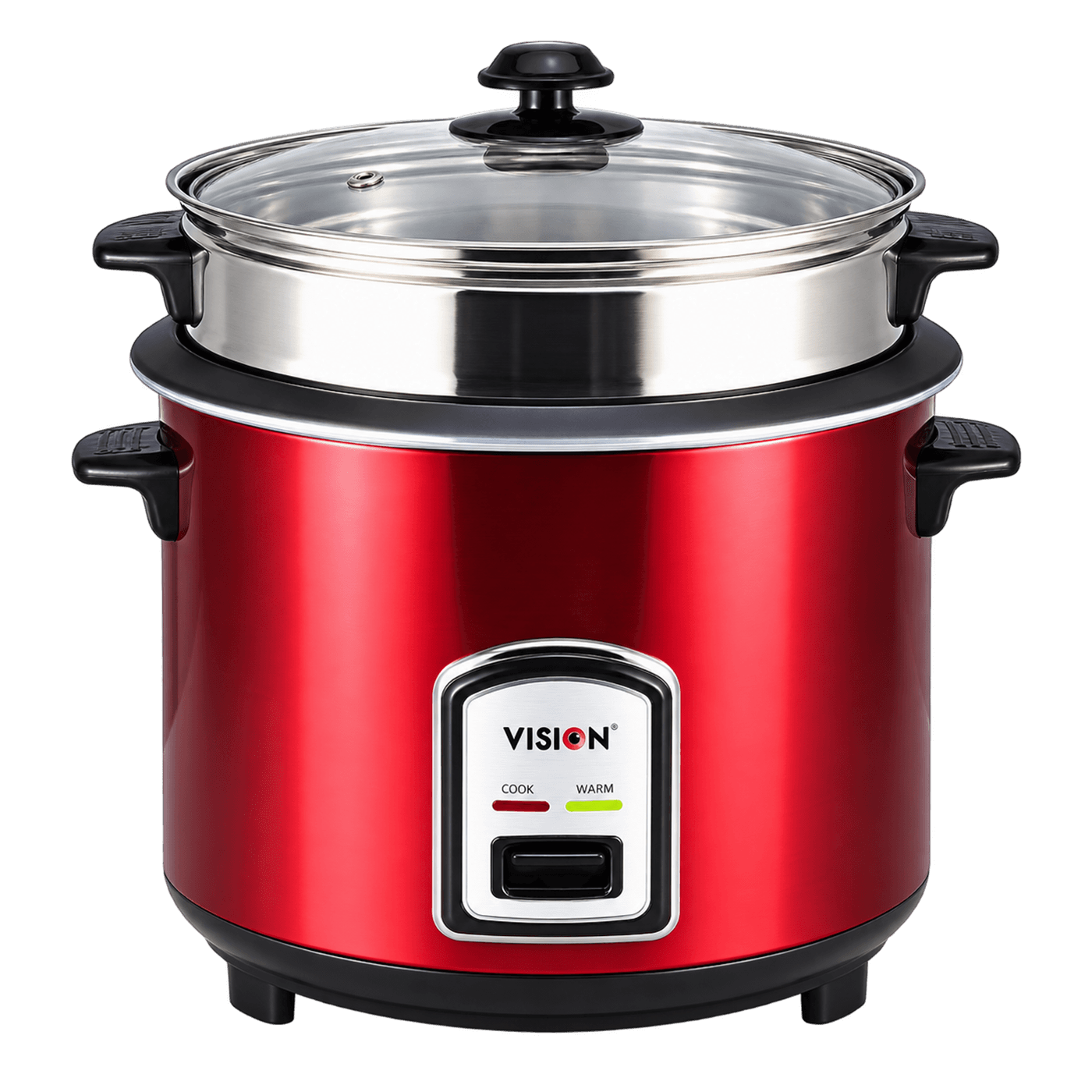 VISION 1100W Rice Cooker 3.0 Liter Double Pot Stainless Steel