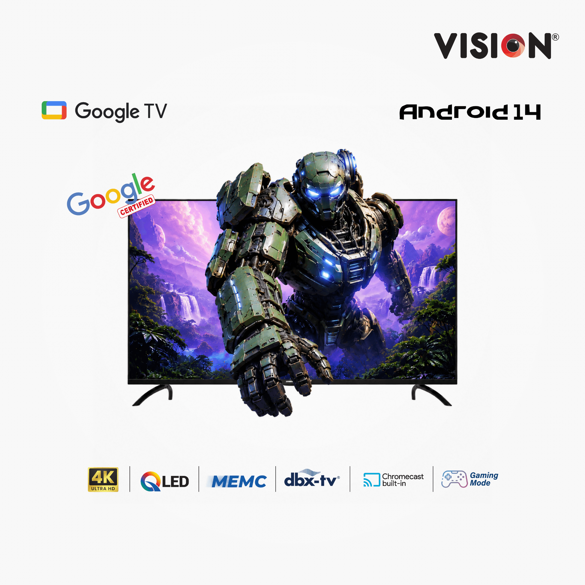 VISION 55" QLED Google TV 4K PQ6 Galaxy Plus image 1