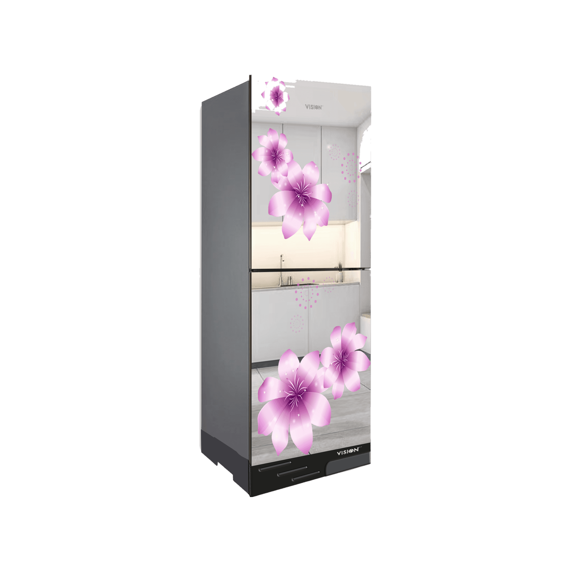 VISION Refrigerator VSN GD Refrigerator RE-216 Liter Mirror White Purple-BM image 1