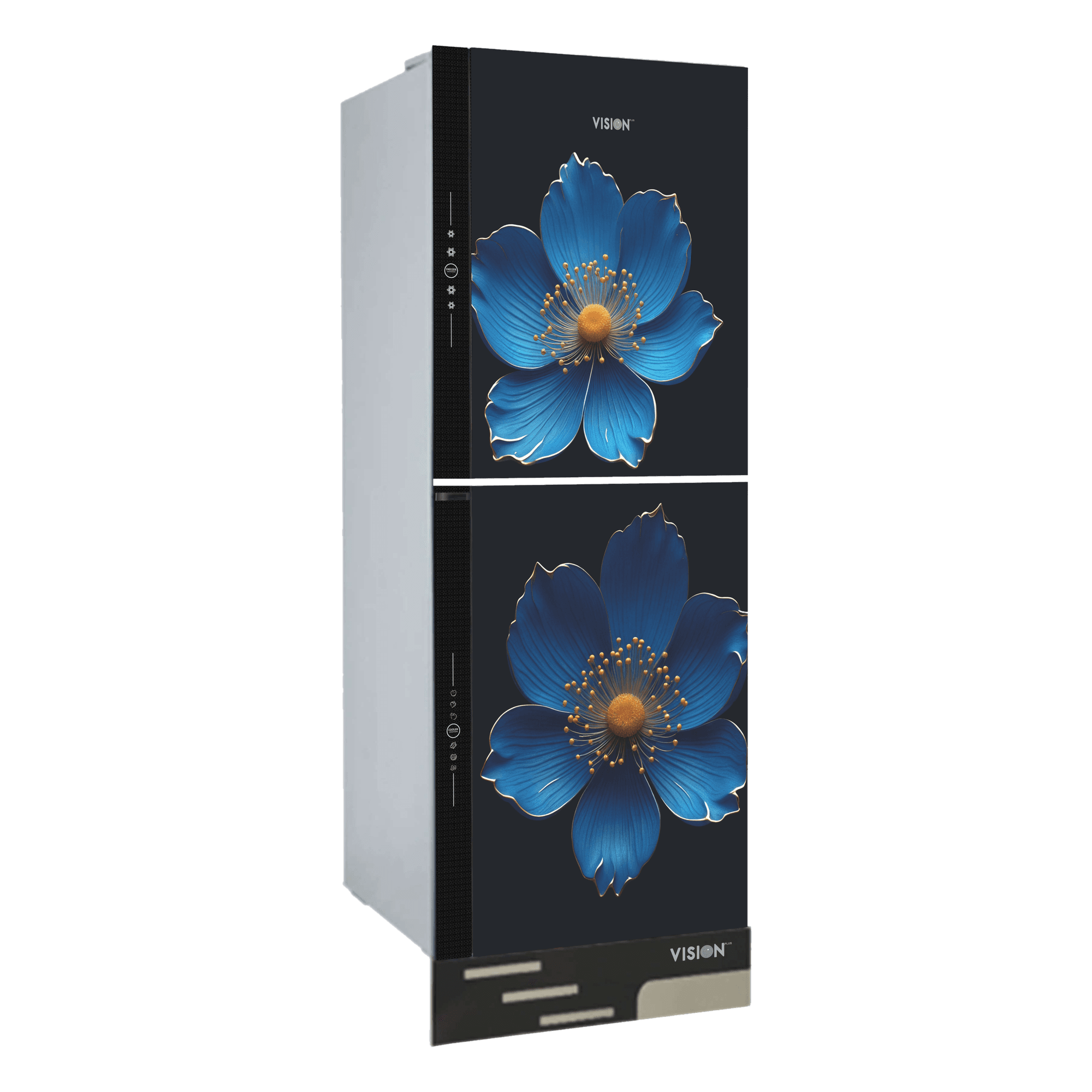 VISION Refrigerator VSN GD Refrigerator RE-356 Liter GD Blue Poppy FL-BM image 1