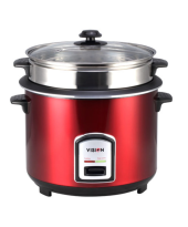 LG Double Pot Non Stick Rice Cooker With Glass Lid - 1000W - 3.2L - Red