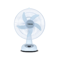 VISION RECHARGEABLE TABLE FAN 14'' WHITE WITH USB CHARGER