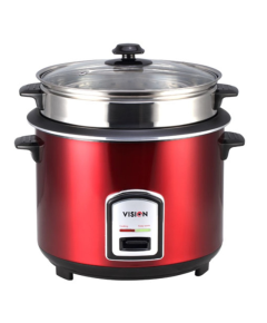VISION RICE COOKER  1.0 L 100 SS RED (SINGLE POT)