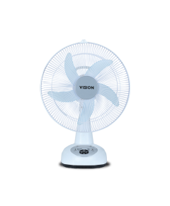 VISION RECHARGEABLE TABLE FAN 14'' WHITE WITH USB CHARGER