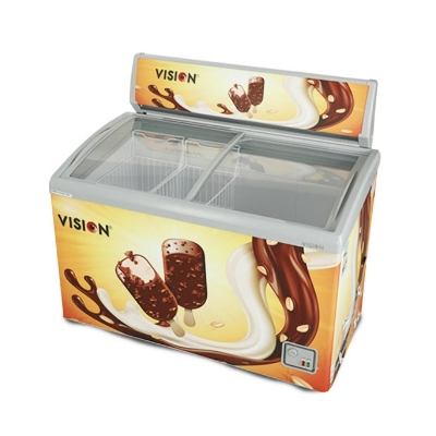 Refrigerator with ice outlet cream maker