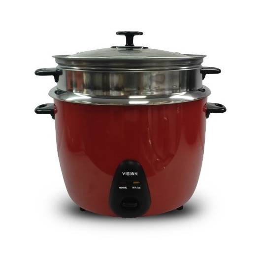 VISION  2.8 LITER RICE COOKER 60-04  DOUBLE POT RED