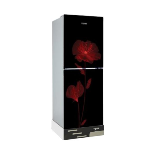 VISION GLASS DOOR REFRIGERATOR RE-150L DAISY RED F TOP MOUNT