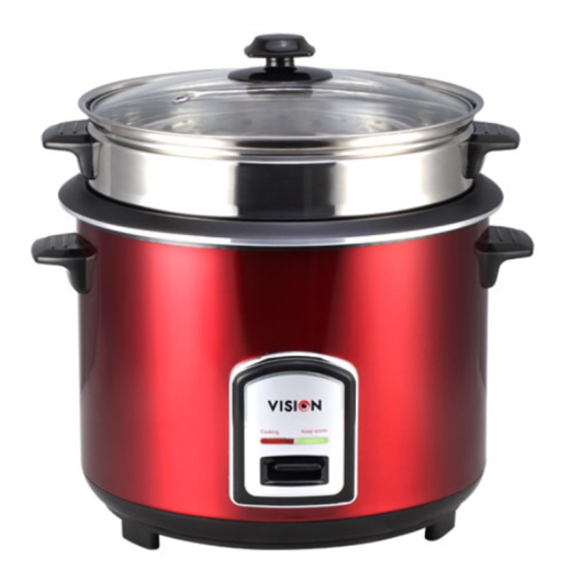 VISION RICE COOKER  1.0 L 100 SS RED (SINGLE POT)