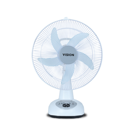 VISION RECHARGEABLE TABLE FAN 14'' WHITE USB CHARGER